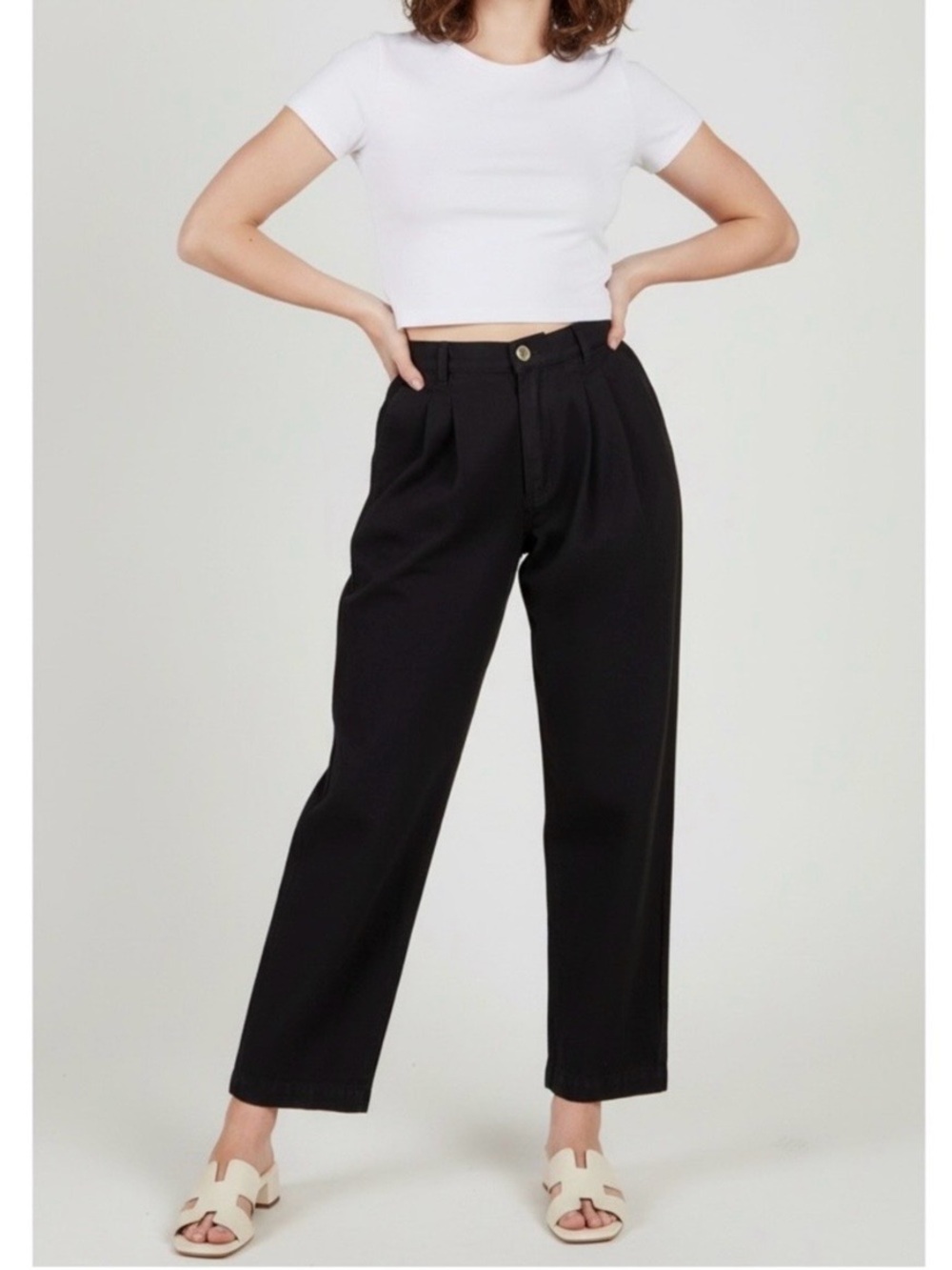 BIG BUD PRESS Cotton Twill Trouser Pants, Black, Large